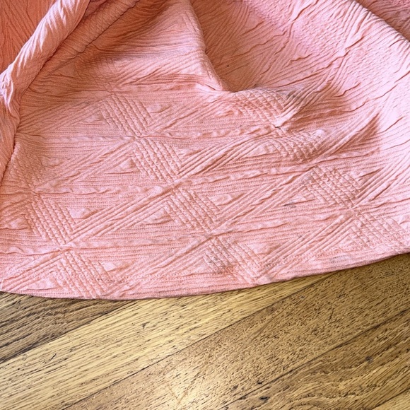 Free People Violet Grapefruit Texture Square Neck Balloon Sleeve Mini Dress Med - Picture 16 of 16